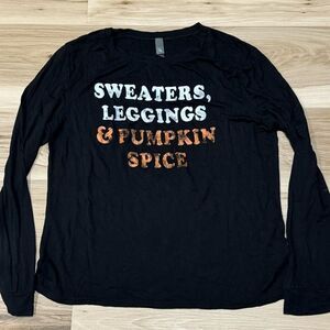 Alya Pumpkin Spice Autumn Long Sleeve Shirt Women’s Large
